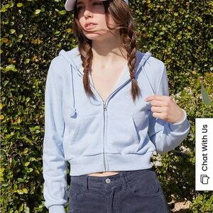 Brandy Melville cropped zip hoodie